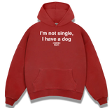 1 red Boxy Hoodie white I'm not single I have a dog #color_red