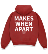 1 red Boxy Hoodie white MAKES WHEN APART #color_red