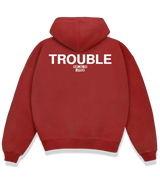 1 red Boxy Hoodie white TROUBLE #color_red