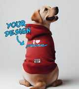 1 red Pet Hoodie white i love custom #color_red
