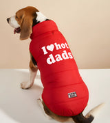 1 red Pet Puffer Jacket white I love hot dads #color_red