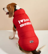 1 red Pet Puffer Jacket white I love hot moms #color_red