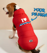 1 red Pet Puffer Jacket white i love custom #color_red