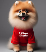 1 red Pet T-Shirt white I love hot dads #color_red