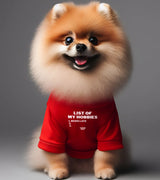 1 red Pet T-Shirt white LIST OF MY HOBBIES being late #color_red