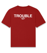 1 red T-Shirt white TROUBLE #color_red