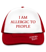 1 red Trucker Hat red I AM ALLERGIC TO PEOPLE #color_red