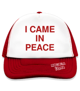 1 red Trucker Hat red I CAME IN PEACE #color_red