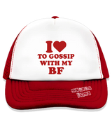 1 red Trucker Hat red I love TO GOSSIP WITH MY BF #color_red