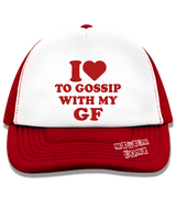1 red Trucker Hat red I love TO GOSSIP WITH MY GF #color_red