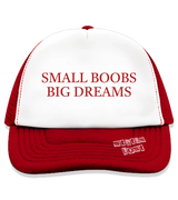 1 red Trucker Hat red SMALL BOOBS BIG DREAMS #color_red