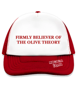1 red Trucker Hat red firmly believer of the olive theory #color_red