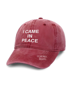 1 red Vintage Cap white I CAME IN PEACE #color_red
