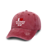 1 red Vintage Cap white I love TO GOSSIP WITH MY GF #color_red