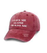 1 red Vintage Cap white LEAVE ME ALONE OR KISS ME #color_red