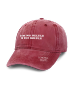 1 red Vintage Cap white STAYING DELULU IS THE SOLULU #color_red