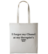 1 sand Tote Bag black I forgot my Chanel at my therapist's #color_sand