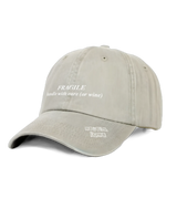 1 sand Vintage Cap white FRAGILE handle with care (or wine) #color_sand