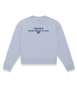 1 serene Cropped Sweatshirt navyblue FRAGILE handle with care (or wine) #color_serene