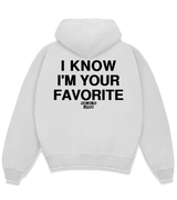 1 white Boxy Hoodie black I KNOW I'M YOUR FAVORITE #color_white