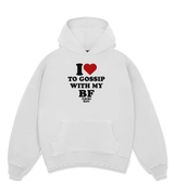 1 white Boxy Hoodie black I love TO GOSSIP WITH MY BF #color_white