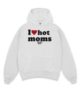 1 white Boxy Hoodie black I love hot moms #color_white