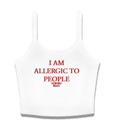 1 white Cami Crop Top red I AM ALLERGIC TO PEOPLE #color_white