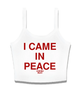 1 white Cami Crop Top red I CAME IN PEACE #color_white
