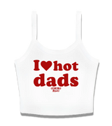 1 white Cami Crop Top red I love hot dads #color_white