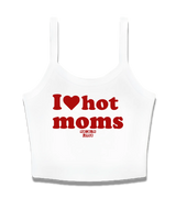 1 white Cami Crop Top red I love hot moms #color_white