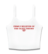 1 white Cami Crop Top red firmly believer of the olive theory #color_white