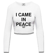 1 white Cropped Longsleeve black I CAME IN PEACE #color_white