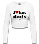 1 white Cropped Longsleeve black I love hot dads #color_white