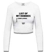 1 white Cropped Longsleeve black LIST OF MY HOBBIES complaining #color_white