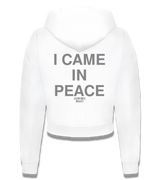 1 white Cropped Zip Hoodie grey I CAME IN PEACE #color_white