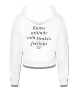 1 white Cropped Zip Hoodie grey Kanye attitude with Drake's feelings #color_white