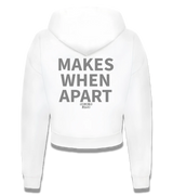1 white Cropped Zip Hoodie grey MAKES WHEN APART #color_white