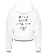 1 white Cropped Zip Hoodie grey MY EX IS MY BIGGEST FAN #color_white