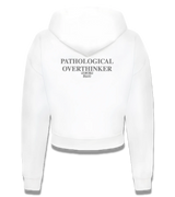 1 white Cropped Zip Hoodie grey PATHOLOGICAL OVERTHINKER #color_white