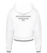 1 white Cropped Zip Hoodie grey SITUATIONSHIP SURVIVOR #color_white