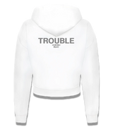 1 white Cropped Zip Hoodie grey TROUBLE #color_white
