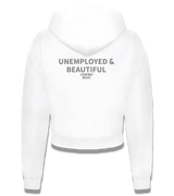 1 white Cropped Zip Hoodie grey UNEMPLOYED & BEAUTIFUL #color_white