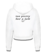 1 white Cropped Zip Hoodie grey too pretty for a job #color_white