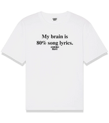 1 white T-Shirt black My brain is 80% song lyrics #color_white