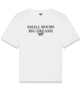 1 white T-Shirt black SMALL BOOBS BIG DREAMS #color_white