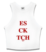 1 white Tank Crop Top red ES CK TCH #color_white