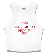 1 white Tank Crop Top red I AM ALLERGIC TO PEOPLE #color_white