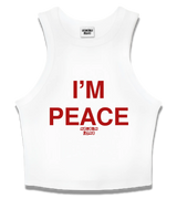 1 white Tank Crop Top red I'M PEACE #color_white