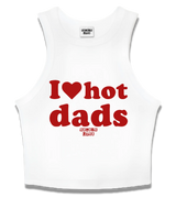 1 white Tank Crop Top red I love hot dads #color_white