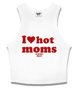 1 white Tank Crop Top red I love hot moms #color_white